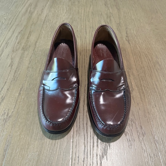 GH Bass Weejuns Logan Men’s Size 10.5 D Burgundy Leather Slip On Dress Shoe - Picture 3 of 11